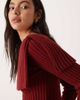 ASOS DESIGN ASOS DESIGN rib bardot sweater in burgundy-Red - 2