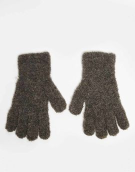 ASOS DESIGN ASOS DESIGN rib knit boucle gloves in gray