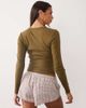 ASOS DESIGN ASOS DESIGN rib knit crew neck long sleeve top in khaki green-Multi - 3