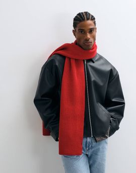ASOS DESIGN ASOS DESIGN rib knit scarf in red