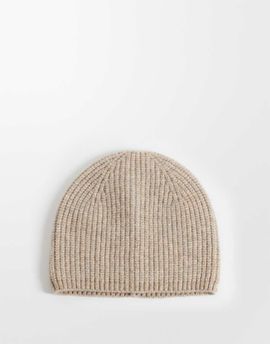 ASOS DESIGN ASOS DESIGN ribbed beanie in oatmeal-NEUTRAL