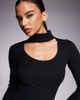 ASOS DESIGN ASOS DESIGN ribbed double layer midi dress with choker detail in black - 4