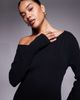 ASOS DESIGN ASOS DESIGN ribbed fallen shoulder split front maxi dress in black - 2