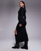 ASOS DESIGN ASOS DESIGN ribbed fallen shoulder split front maxi dress in black - 4