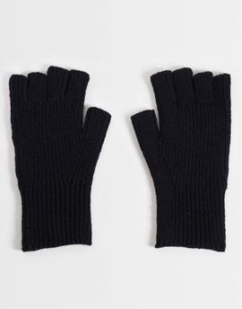 ASOS DESIGN ASOS DESIGN ribbed fingerless gloves in black