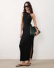 ASOS DESIGN ASOS DESIGN ribbed halter neck midaxi dress with keyhole detail in black - 1