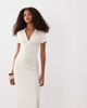 ASOS DESIGN ASOS DESIGN ribbed short sleeve polo midaxi dress in beige-Neutral - 2