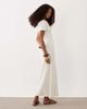 ASOS DESIGN ASOS DESIGN ribbed short sleeve polo midaxi dress in beige-Neutral - 4