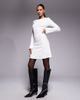 ASOS DESIGN ASOS DESIGN ribbed slash neck ruched side mini swing dress in white - 1