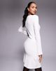 ASOS DESIGN ASOS DESIGN ribbed slash neck ruched side mini swing dress in white - 4