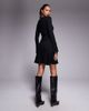 ASOS DESIGN ASOS DESIGN ribbed slash neck ruched side swing mini dress in black - 4