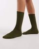 ASOS DESIGN ASOS DESIGN ribbed socks with cuff in olive green-Gray - 1