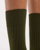 ASOS DESIGN ASOS DESIGN ribbed socks with cuff in olive green-Gray - 2