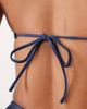 ASOS DESIGN ASOS DESIGN Riddy Antibes glitter rib halter scoop skinny crop bikini top in slate blue - 3