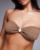 ASOS DESIGN ASOS DESIGN Riley resin Mykonos twisted padded bandeau bikini top in mocha-Brown - 2