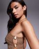 ASOS DESIGN ASOS DESIGN Riley sculpting strapless revenge swimsuit with cut out resin side detailing in mocha-Brown - 3
