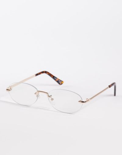 ASOS DESIGN ASOS DESIGN rimless glasses in gold-tone metal with clear lenses