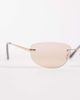 ASOS DESIGN ASOS DESIGN rimless rectangle sunglasses in gold metal with brown lens - 2
