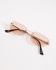 ASOS DESIGN ASOS DESIGN rimless rectangle sunglasses in gold metal with brown lens - 3