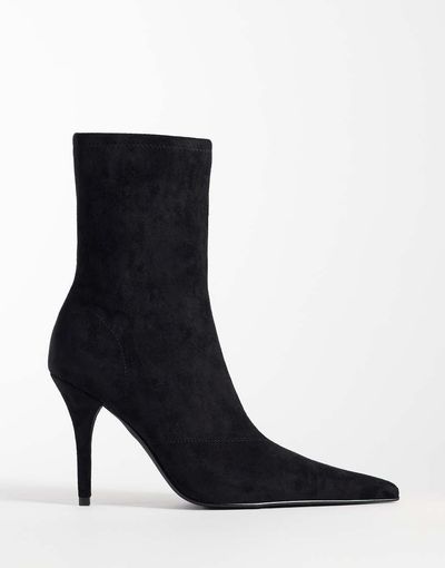 ASOS DESIGN ASOS DESIGN Rina high stiletto sock ankle boots in black