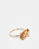 ASOS DESIGN ASOS DESIGN ring with amber stone setting in gold tone - 1