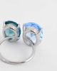 ASOS DESIGN ASOS DESIGN ring with blue double faux stone setting in silver tone - 3