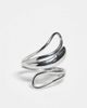 ASOS DESIGN ASOS DESIGN ring with double loop wrap around design in silver tone - 1