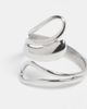 ASOS DESIGN ASOS DESIGN ring with double loop wrap around design in silver tone - 3