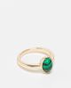 ASOS DESIGN ASOS DESIGN ring with faux malachite stone in gold tone - 1