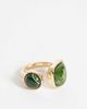 ASOS DESIGN ASOS DESIGN ring with green double-stone design in gold tone - 1