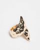 ASOS DESIGN ASOS DESIGN ring with wrap-around design in texured brushed gold tone - 1