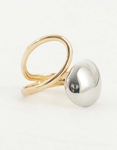 ASOS DESIGN ASOS DESIGN ring with wraparound design in mixed metal-Multi