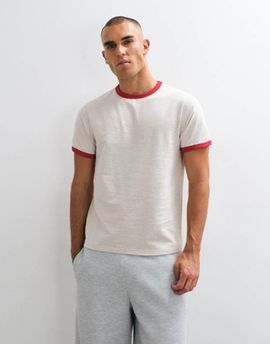 ASOS DESIGN ASOS DESIGN ringer t-shirt in heathered stone-Neutral