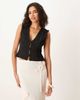 ASOS DESIGN ASOS DESIGN ripple pleat lace trim vest in black - 1