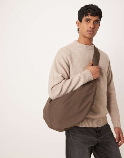 ASOS DESIGN ASOS DESIGN ripstop sling crossbody bag in brown