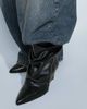 ASOS DESIGN ASOS DESIGN Riven premium leather wedge slouch boots in black - 2