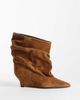 ASOS DESIGN ASOS DESIGN Riven premium suede wedge slouch boots in rust-Brown - 1