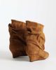 ASOS DESIGN ASOS DESIGN Riven premium suede wedge slouch boots in rust-Brown - 4