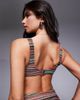 ASOS DESIGN ASOS DESIGN River crochet scoop neck bikini top with trim in chocolate stripes-Brown - 2