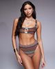 ASOS DESIGN ASOS DESIGN River crochet stripe Azores high leg high waisted bikini bottom in chocolate stripe-Brown - 1
