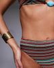 ASOS DESIGN ASOS DESIGN River crochet stripe Azores high leg high waisted bikini bottom in chocolate stripe-Brown - 3