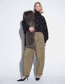 ASOS DESIGN ASOS DESIGN roll hem cargo trouser with eyelet belt in khaki-Brown