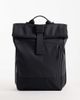 ASOS DESIGN ASOS DESIGN roll top clip rubberized backpack in black-Green - 1