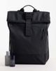 ASOS DESIGN ASOS DESIGN roll top clip rubberized backpack in black-Green - 2