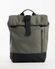 ASOS DESIGN ASOS DESIGN roll top clip rubberized backpack in green-Black - 1