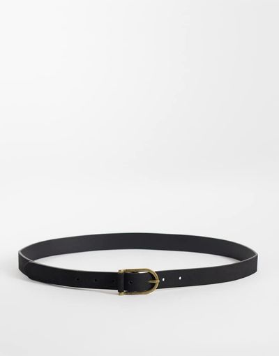 ASOS DESIGN ASOS DESIGN roller buckle faux suede belt in black