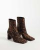 ASOS DESIGN ASOS DESIGN Romeo square toe heeled ankle boots in leopard-MULTI - 2