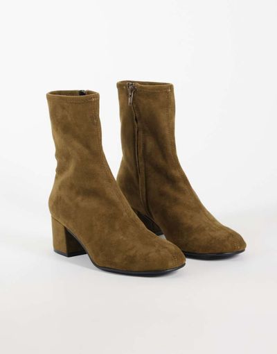 ASOS DESIGN ASOS DESIGN Ronan block heel ankle boots in olive suedette-Green