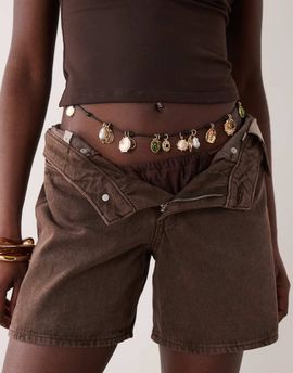 ASOS DESIGN ASOS DESIGN rope belt with charms in black