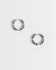 ASOS DESIGN ASOS DESIGN rope textured hoop earrings in burnished silver - 1